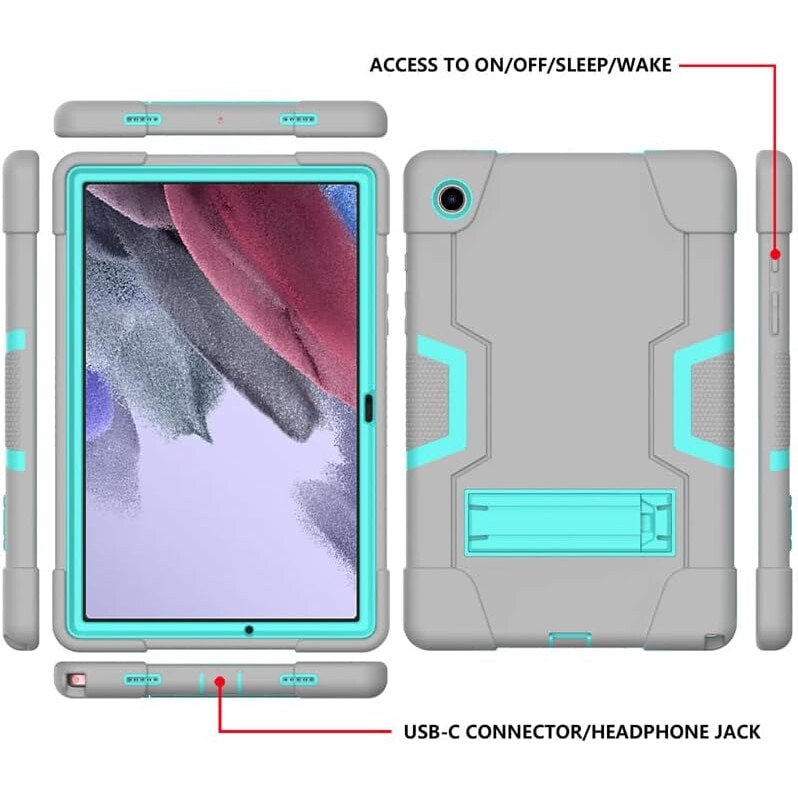 Etui pentru tableta Samsung Galaxy Tab A 8.0 2019, gri, cu suport rotativ 360, dimensiuni 20x15x1cm