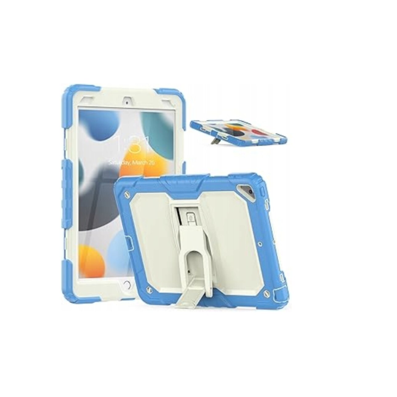 Etui Pancerne pentru iPad Air 3/Pro 10.5", Niebieski, cu Stojak Rotativ 360, Dimensiuni 10.5"