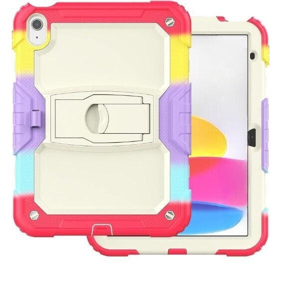 Etui pentru tableta, iPad Pro 11 si Air 4/5, 10.9 inch, colorat, trei straturi, suport