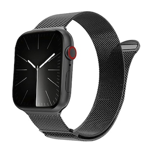 Curea Milanese Metalica pentru Apple Watch Ultra, 10, 9, 8, 7, 6, 5, 4, SE, SE2, Display 44/45/46/49mm, Respirabila, Magnetica, Otel Inoxidabil, Negru