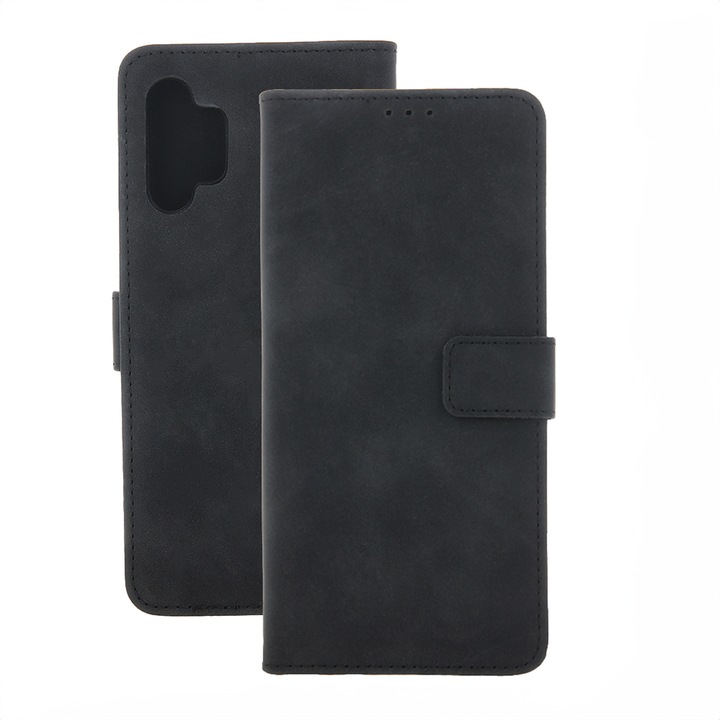 Védőtok, Smart Velvet Samsung A35 5G-hez, TPU műbőr, fekete