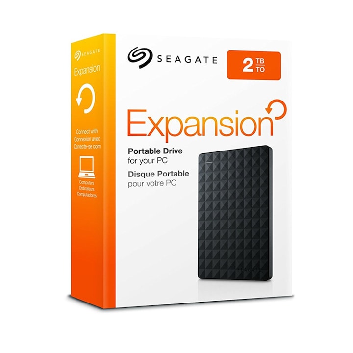 Seagate Expansion Portable 2TB външен твърд диск, USB 3.0, черен