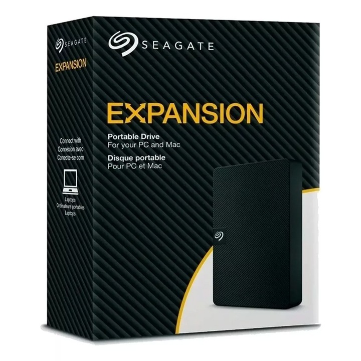 Външен хард диск Seagate Expansion Portable 4TB, USB 3.0, Черен