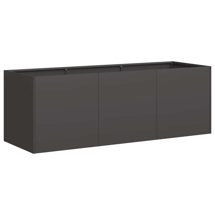 Jardinier vidaXL, negru, 120x40x40 cm, Otel laminat la rece, 7 Kg