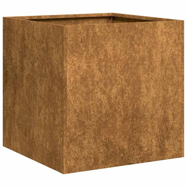 Jardiniera vidaXL, Rusty, 40x40x40 cm, Otel pentru intemperii, 3.25 Kg