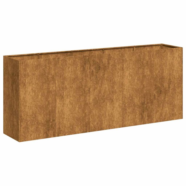 Jardiniera vidaXL, Rusty, 200x40x80 cm, Otel pentru intemperii, 24.05 Kg
