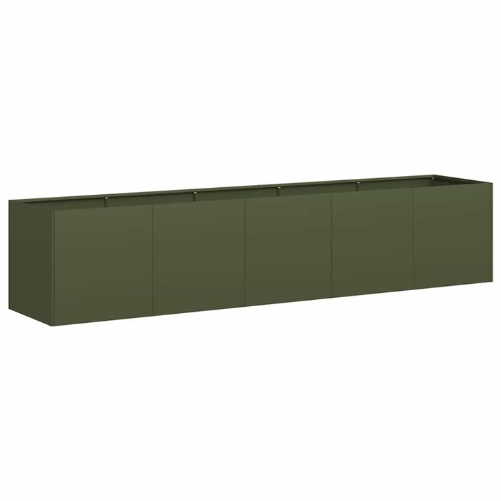 Jardiniera vidaXL, verde masline, 200x40x40 cm, otel laminat la rece, 11.55 Kg