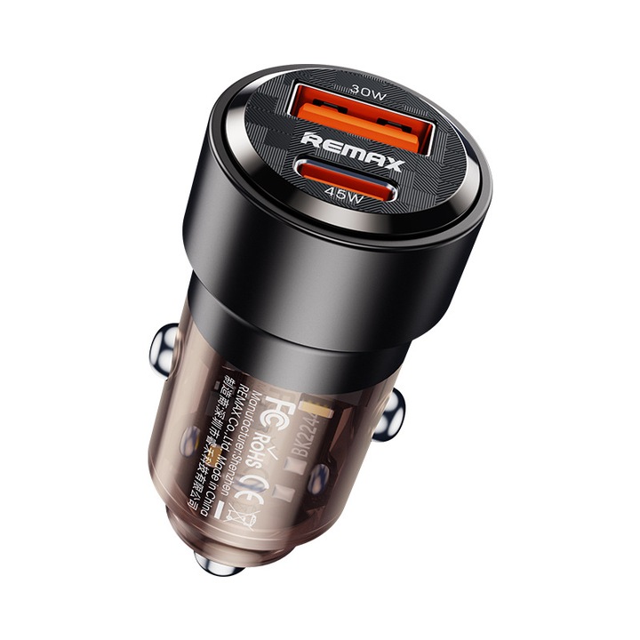 Autós töltő, 75 W-os szupergyors töltés, Axroad Mall, QC3.0 + PD3.0, 1x USB-A, 1x Type-C, túltöltés és túlfeszültség védelemmel, iPhone 16/15/14/13/12/11/Pro Max, iPad, Samsung Galaxy S24/S23/S22/S, Black Android készülékekhez