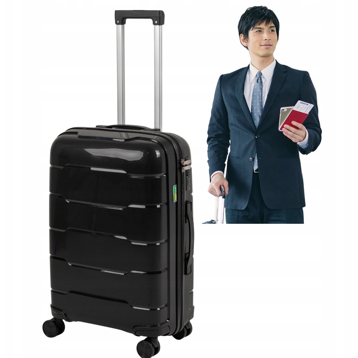 Wowbag куфар, 6910M, полипропилен, черна