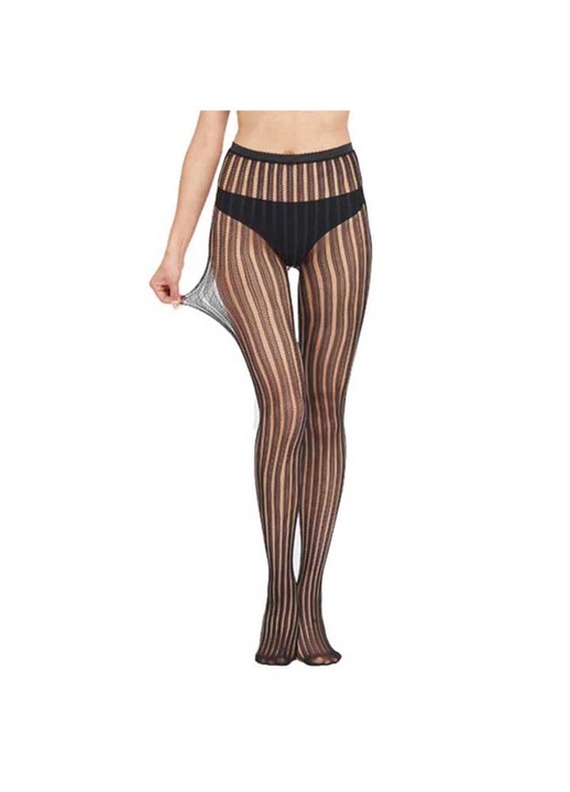 Ciorapi dama, dantela, negru, S-L INTL, 40 DEN, model plasa