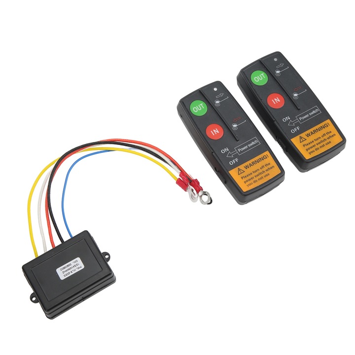 Комплект безжично дистанционно управление за лебедка 75 фута, 12V/24V, универсално за кола, ATV, камион