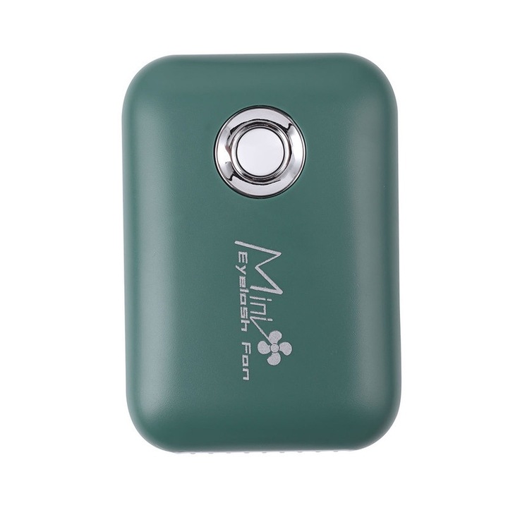 Ventilator de frumusete pentru gene, mini portabil, 3 viteze, verde