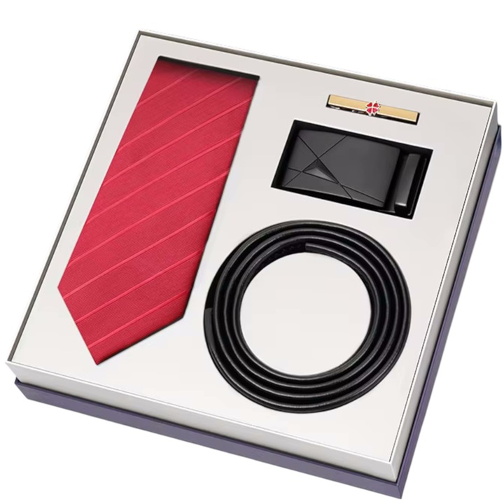 Set cadou barbatesc cu dungi rosii