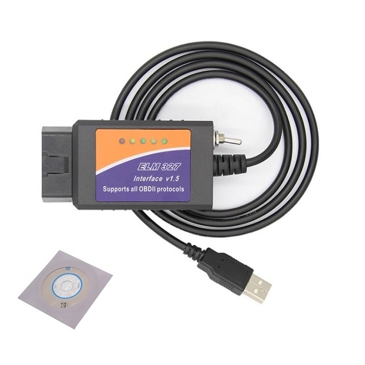 ELM327 USB autódiagnosztikai interfész, CH340+25K80, MS CAN, HS CAN, Vaxiuja, Kompatibilis a Forscan Adapter for Ford F150 F250 Lincoln Mazda Mercury kódolvasó járműszkenner diagnosztikai programozó eszközével