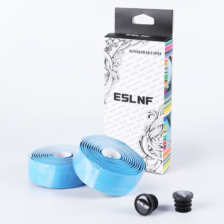 Banda pentru ghidon, 2150mm x 30mm x 3mm, albastru, set 2 role, material PU si EVA, absorbtie socuri, rezistent la uzura