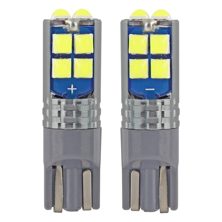 Комплект 2 LED крушки Canbus 12-24V T10 W5W 10smd