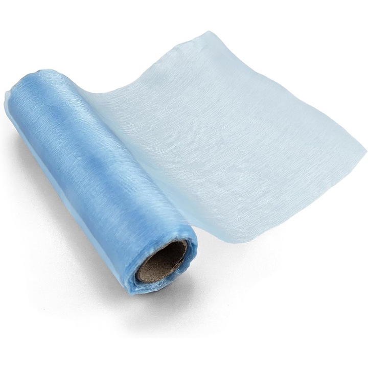 Rola organza, Netuno, 16 cm x 9 m, Albastru