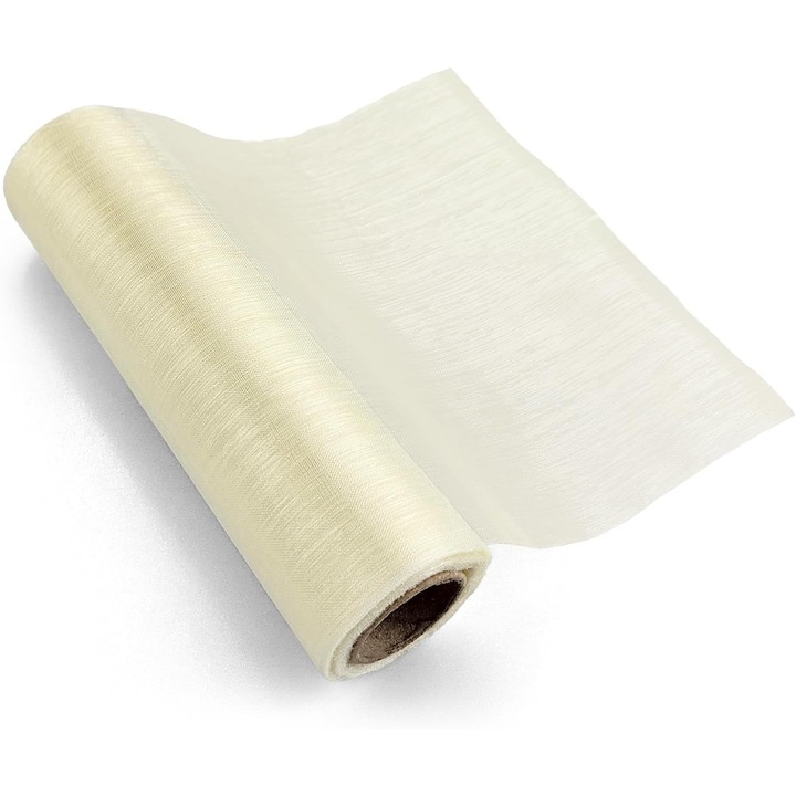 Rola organza, Netuno, 16 cm x 9 m, Crema deschisa