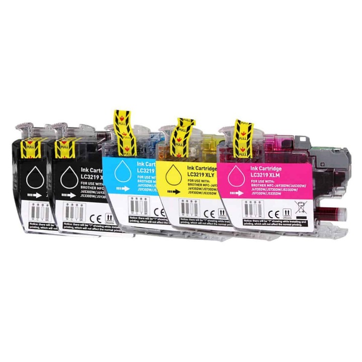 Комплект от 5 касети Premium Economy, За BROTHER LC3219XL /BK/BK/C/M/Y J5330DW/J5335DW/J5730DW/J5930DW/J6530DW/J6930DW/J6935DW, Големи XL