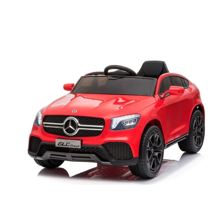Masinuta electrica cu telecomanda, Mercedes-Benz GLC Coupe, roti EVA, scaun piele ecologica, Rosu