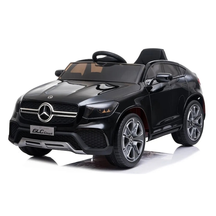 Masinuta electrica cu telecomanda, Mercedes-Benz GLC Coupe, roti EVA, scaun piele ecologica, Negru