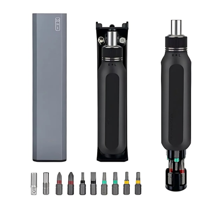 Racsnis csavarhúzó készlet, Multibit, 10 az 1-ben