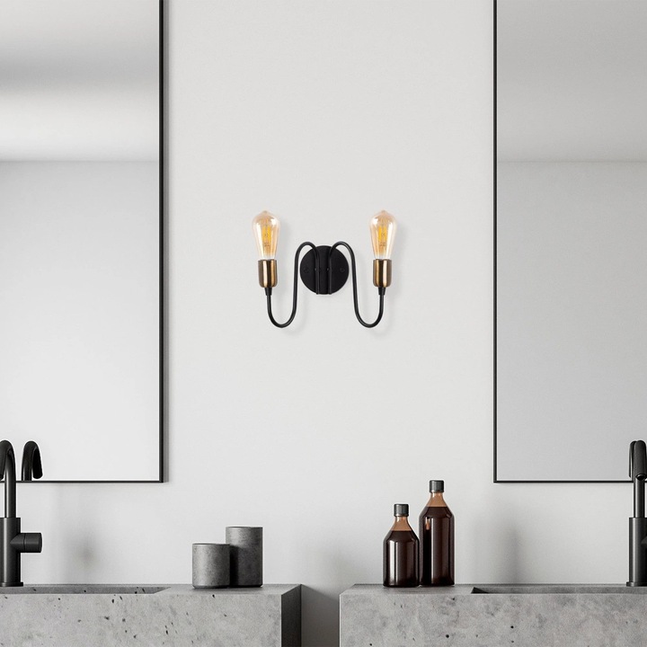 Firat 11521 Fali lámpa, fekete/sárgaréz