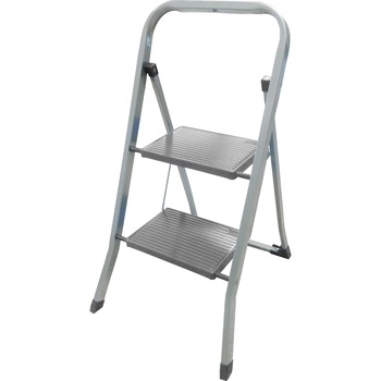 Scara aluminiu 2 trepte Pirola Acciaio, H-max 49cm Scara aluminiu 2 trepte Pirola Acciaio, H-max 49cm