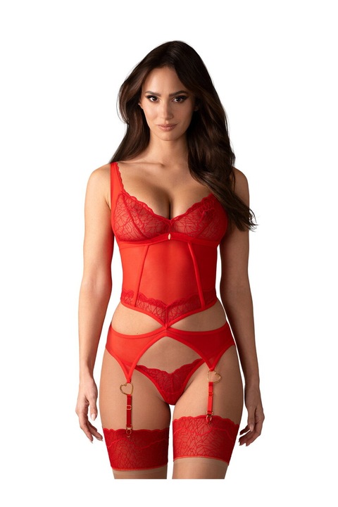 Szexi fehérnemű szett, Obsessive, Cupide Desir Red