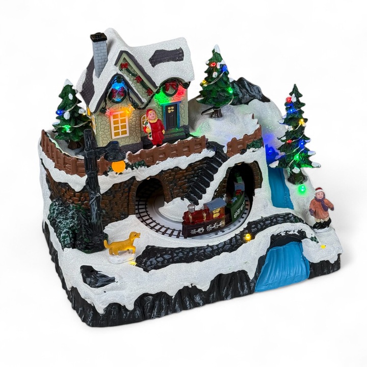 Интерактивна фигура Коледен градн3xAA, USB, 8 песни