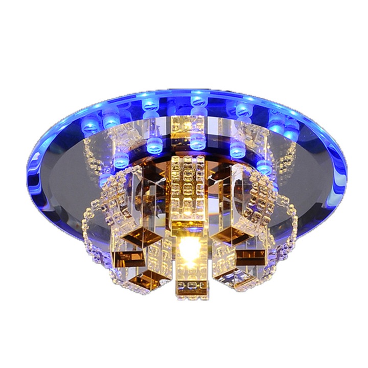 Spot LED Cozevdnt, lampa de tavan din cristal, design modern, eficienta energetica, 3x5m, multicolor