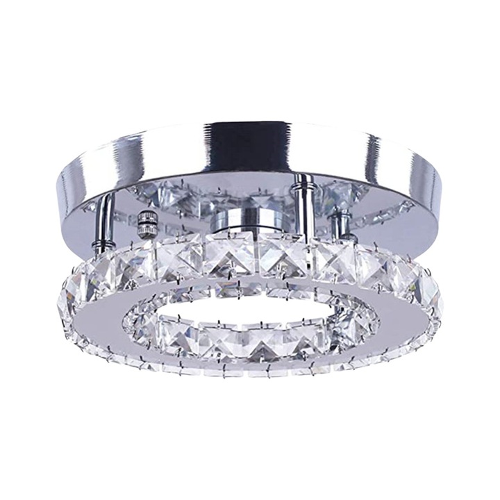 K9 kristály LED mennyezeti lámpa, négyzet és kerek kivitelben, rozsdamentes acélból, bejárathoz, folyosóra, erkélyre