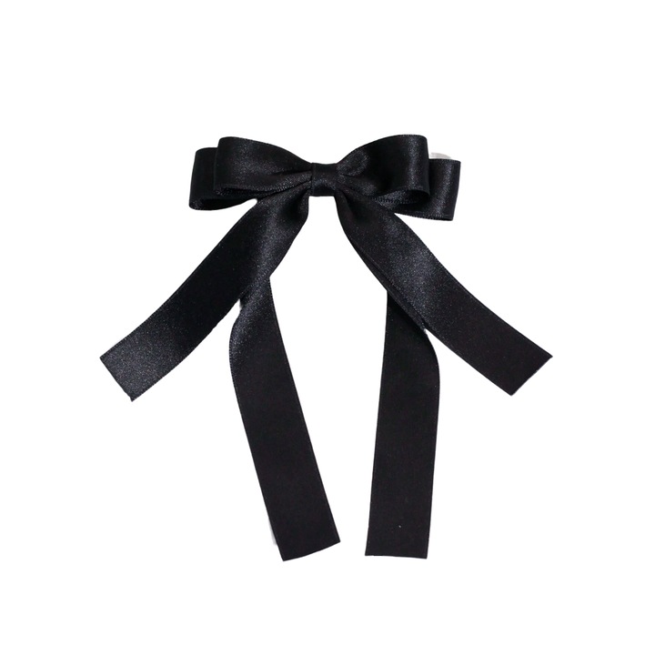 Funda Eleganta din Satin Negru - Clama de Par cu Prindere Sigura, Accesoriu Versatil pentru Coafuri Elegante si Casual