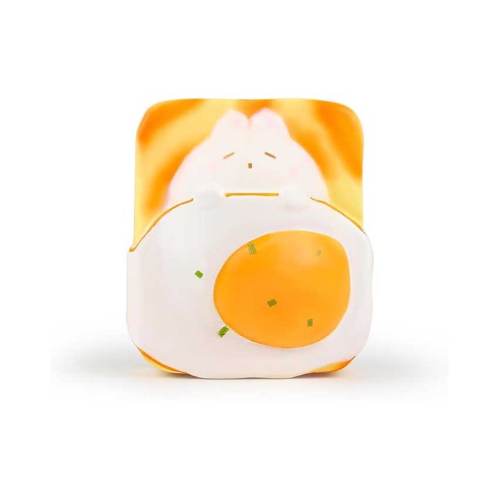 Jucarie squishy, Silicon, Galben/Alb, toast，6ani+