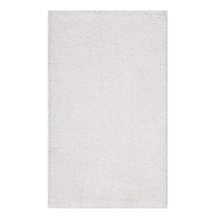 Килим за хол / спалня Oriental Weavers Cloudy 520-D2A-W, 80 x 120 см, мек фриз полипропилен, бял, правоъгълен