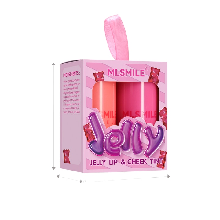 MLSMILE Candy pirosító rúd, halvány rózsaszín, 2 db, zselatin textúra, világító hatás