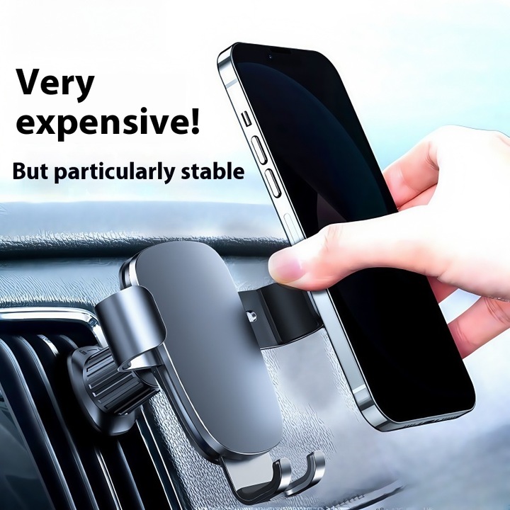 Стойка за телефон за кола, CENHE, решетка, регулиране на 360 градуса, черна, 5x8.8x11cm