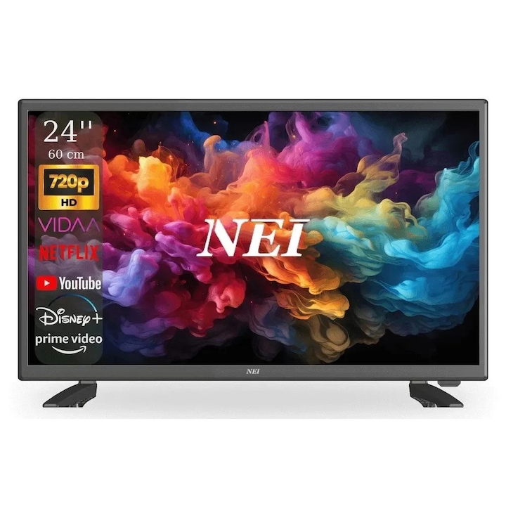 LED телевизор NEI 24NE4900, 60 см, Wi-Fi, HD, Smart, VIDAA, Class E, черен