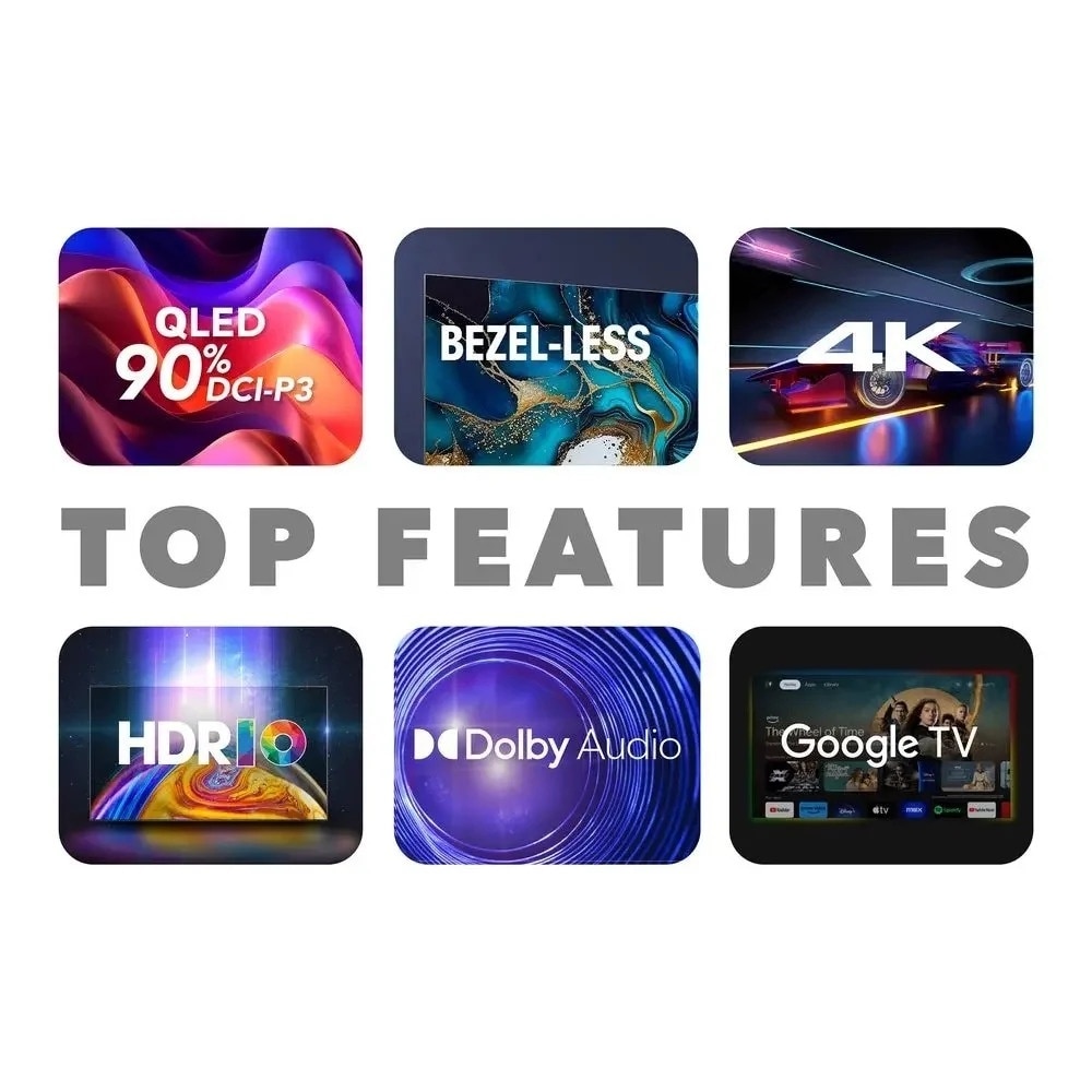 Televizor SmartTech QLED 43QG02V, 108 cm, Smart Google, 4K Ultra HD, Clasa F