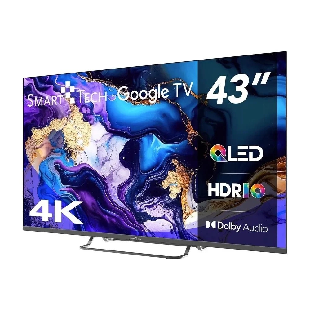 Televizor SmartTech QLED 43QG02V, 108 cm, Smart Google, 4K Ultra HD, Clasa F