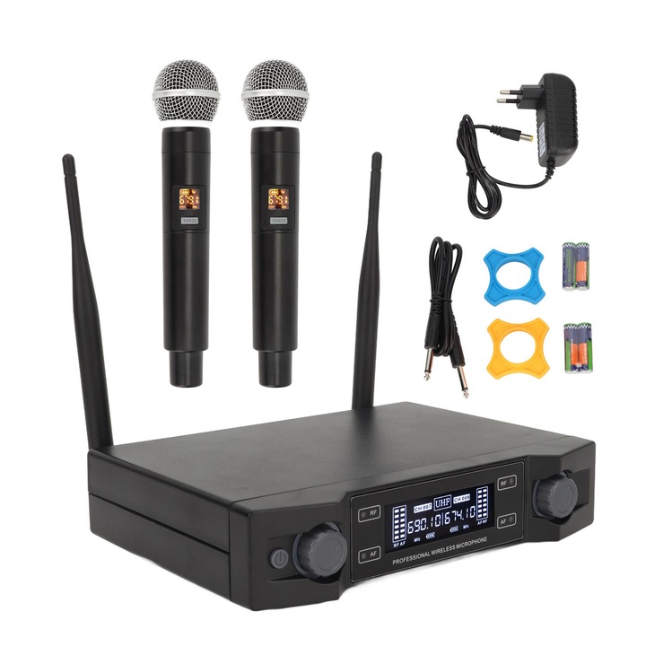 Longziming újratölthető vezeték nélküli mikrofon, tiszta hangminőség, tartós anyag, 50 m hatótávolság