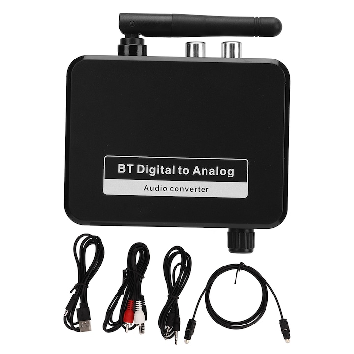 Convertor audio digital in analogic Bluetooth 5.1 RCA, Convertor receptor digital in analogic pentru PS3 pentru PS4 DVD Home Cinema