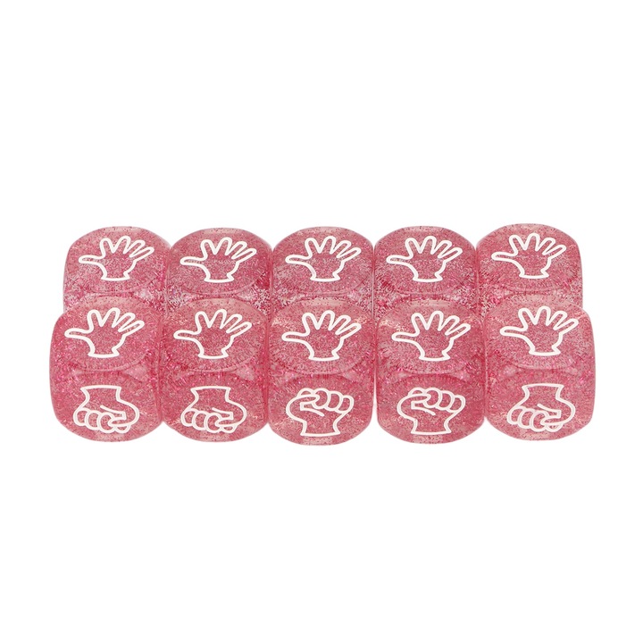 10 darabos, 6 oldalas, átlátszó, műanyag dobókocka-készlet társasjátékokhoz