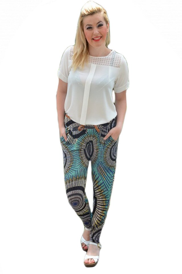 Pantaloni de vara ,D&J Exclusive, Turcoaz