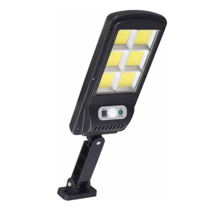 Lámpa szoláris töltéssel, 120 x LED, 3 működési mód, BE/KI gomb, távirányító, 8019A Fekete/Narancssárga