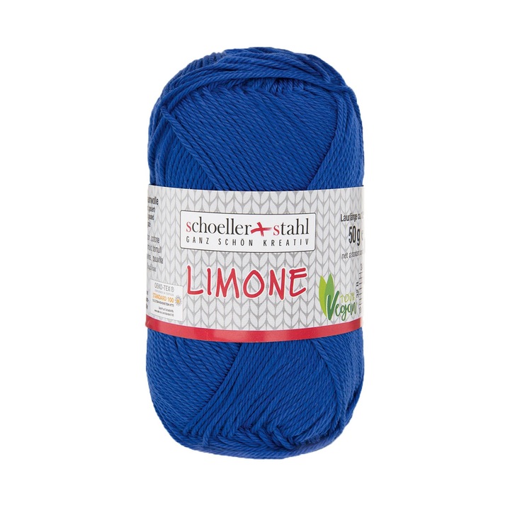 100% pamut cérna Limone kötéshez és horgoláshoz, 125 m, 164 Indigo, Scholler