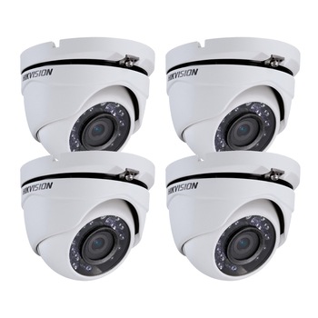 Kit Hikvision CCTV 4 camere dome TurboHD 2.0MP MK060-KIT10 Kit Hikvision CCTV 4 camere dome TurboHD 2.0MP MK060-KIT10