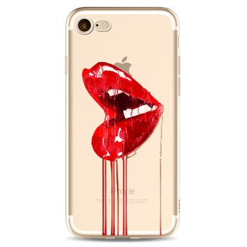 Husa telefon Iphone 7 Plus ofera protectie Ultrasubtire Silicon Moale - Red Lips Husa telefon Iphone 7 Plus ofera protectie Ultrasubtire Silicon Moale - Red Lips