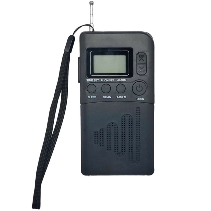 Jormftte hordozható rádió, digitális, AM/FM, 12x6,2x1,9 cm, 85 g