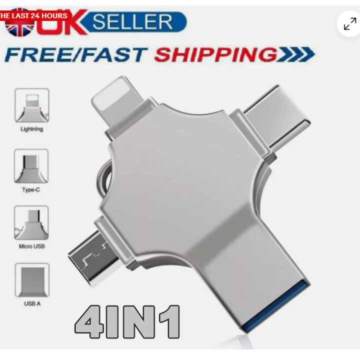 2TB 1TB 4 az 1-ben Flash Drive OTG fotótároló pendrive iPhone Samsung Android PC-hez